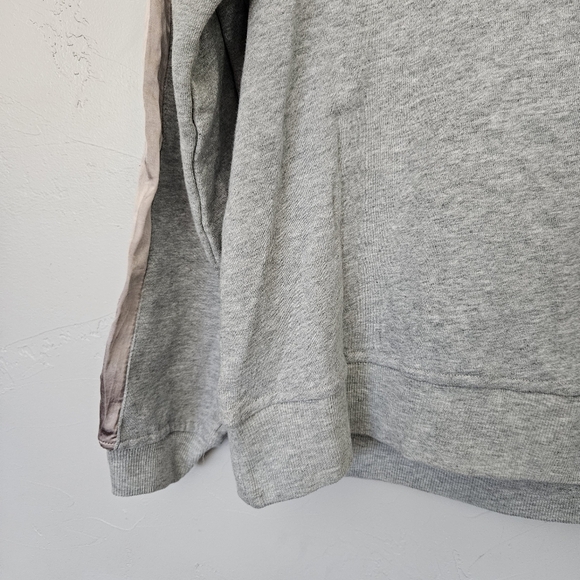 Current Air Women's Small Gray Sweatshirt with Silver Satin Lace Up Trim Girly - Picture 4 of 8